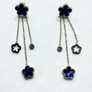 Boucles d’oreilles trèfle, pendantes
