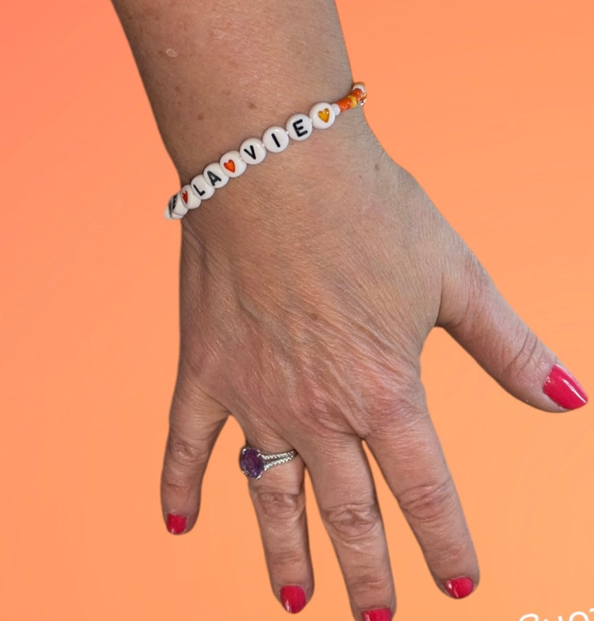 Bracelet perles Heishi « Vive la vie »