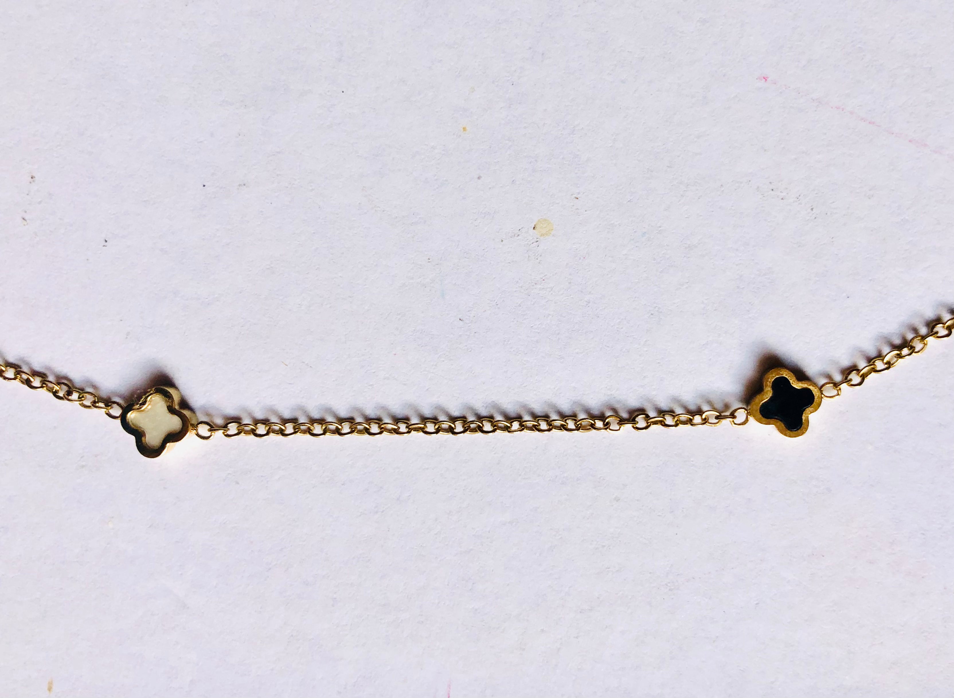 Collier et/ou bracelet motif « Trèfles »