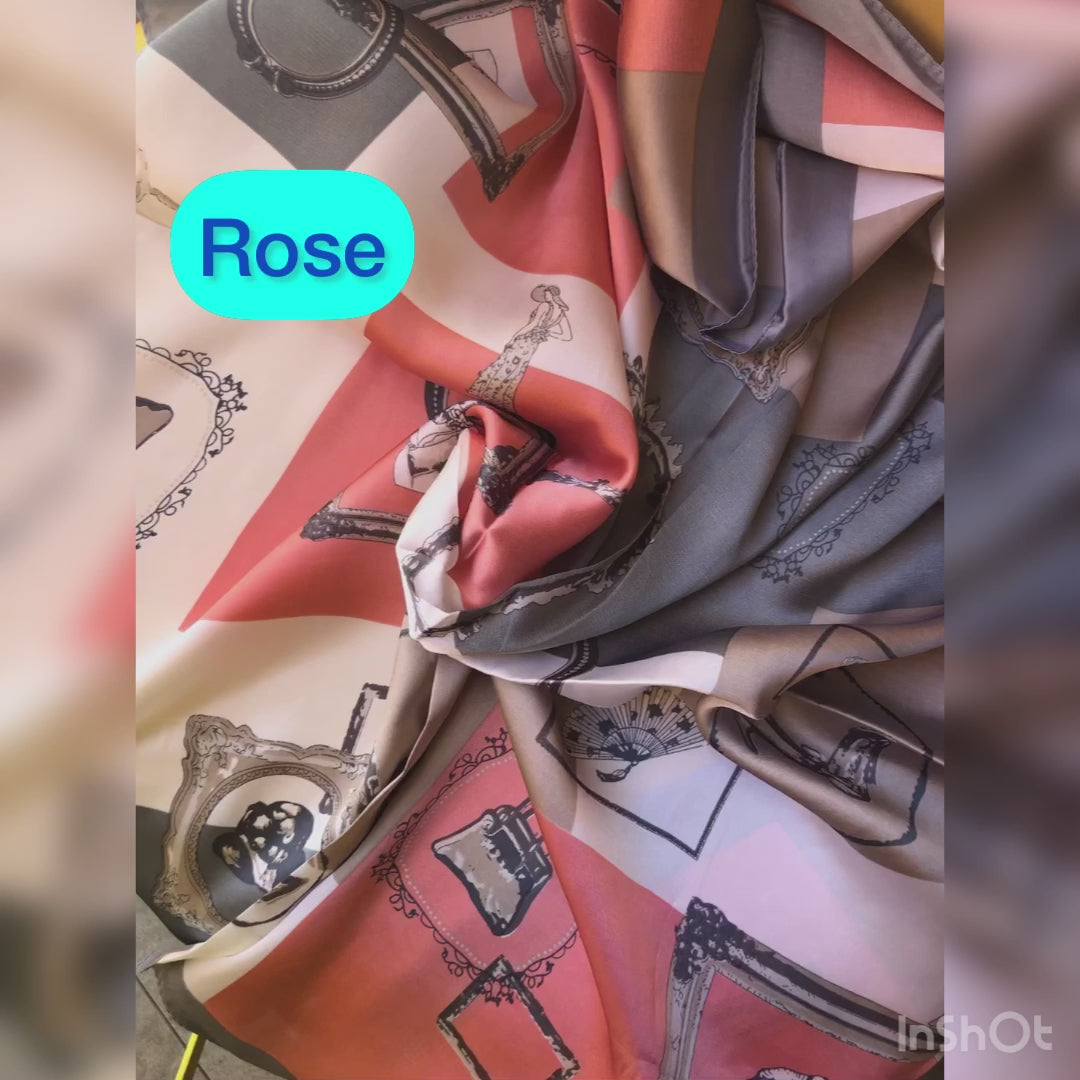 Foulard rose et gris