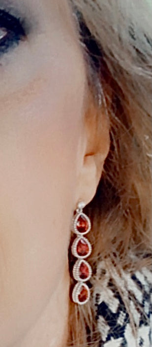 Boucles d’oreilles pendantes 4 brillants