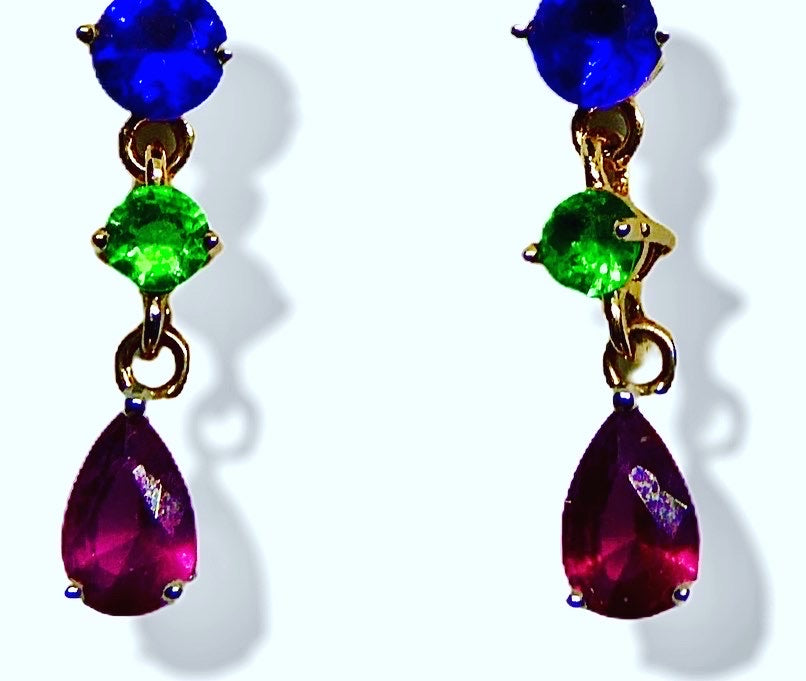 Boucles d’oreilles pendantes, 3 couleurs