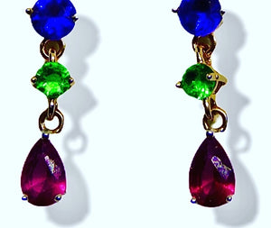 Boucles d’oreilles pendantes, 3 couleurs