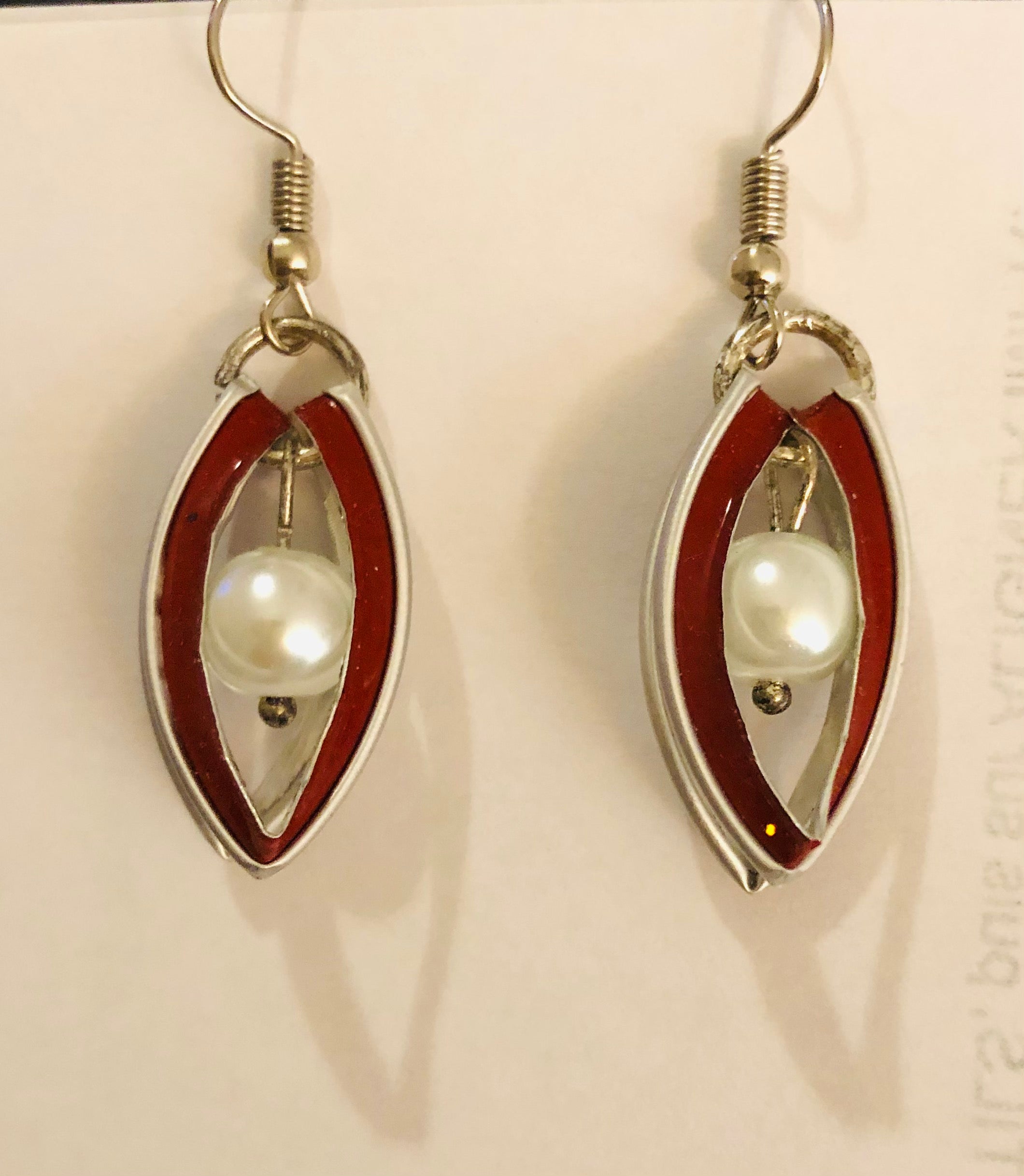 Boucles d’oreilles « Cage » et perle