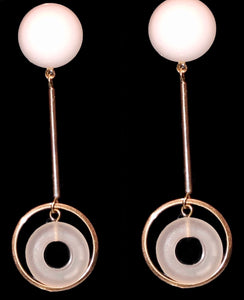 Boucles d’oreilles pendantes double cercle