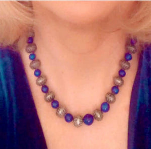 Collier en Lapis-lazuli et argent vieilli