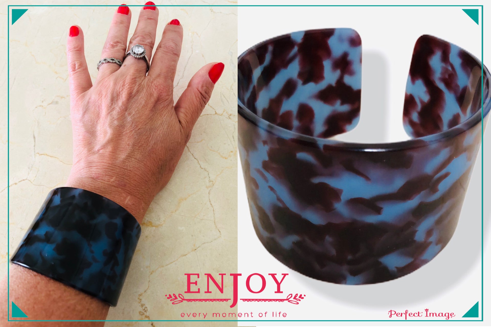 Bracelet Manchette Bleue