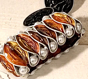 Bracelet manchette avec perles