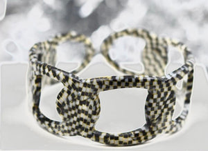 Bracelet-Manchette motif « Damier »