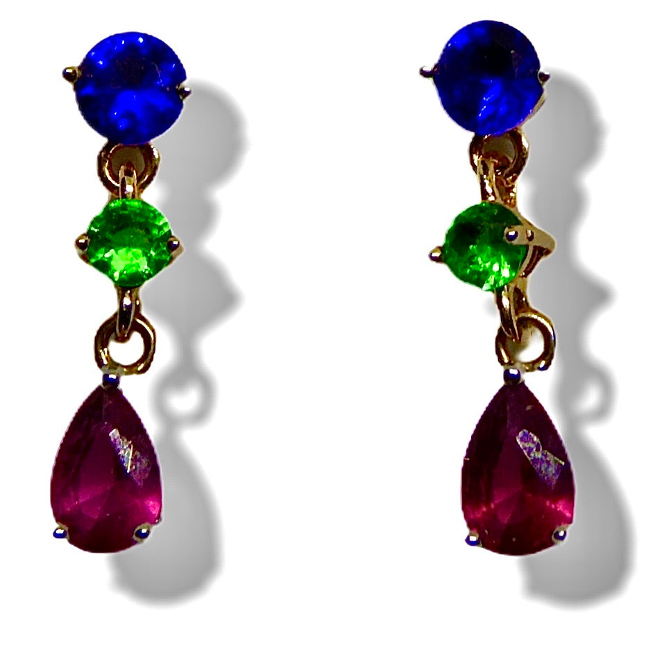 Boucles d’oreilles pendantes, 3 couleurs