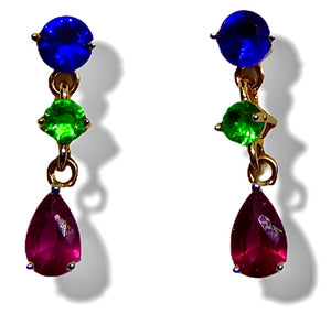 Boucles d’oreilles pendantes, 3 couleurs