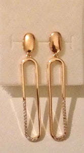 Boucles d’oreilles « Trombone «  et brillants