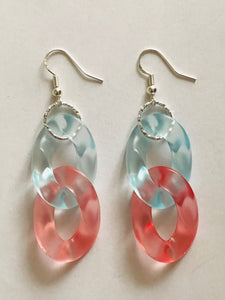 Boucles d’oreilles translucides 2 maillons « Maeva »