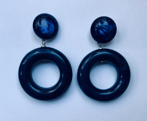 Boucles d’oreilles modèle « Vanille » bleu marine