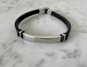 Bracelet acier 316 et cuir synthétique