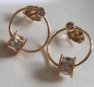 Boucles d'oreilles "tournantes" plaqué or blanc ou jaune