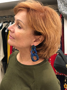 Collier-chaîne et/ou boucles d’oreilles bleu « Giulia »  bleu/vert