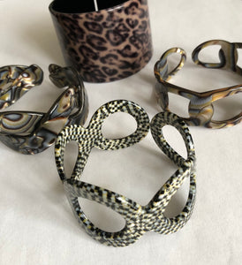 Bracelet-Manchette motif « Damier »