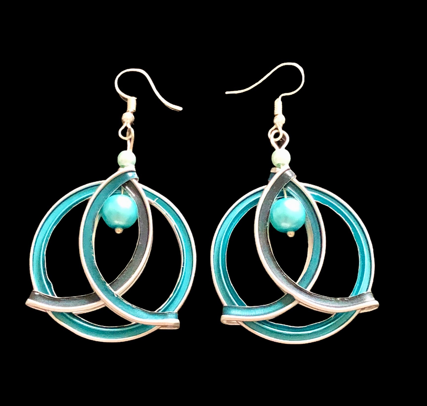 Boucles d’oreilles turquoise et perle