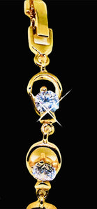 Bracelet plaqué or jaune et brillants zirconiums blancs