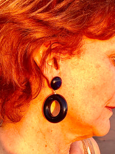 Boucles d’oreilles modèle « Vanille » bleu marine
