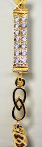 Bracelet réglable en plaqué or et zirconiums