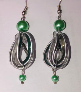 Boucles d’oreilles pendantes 2 perles et sphère