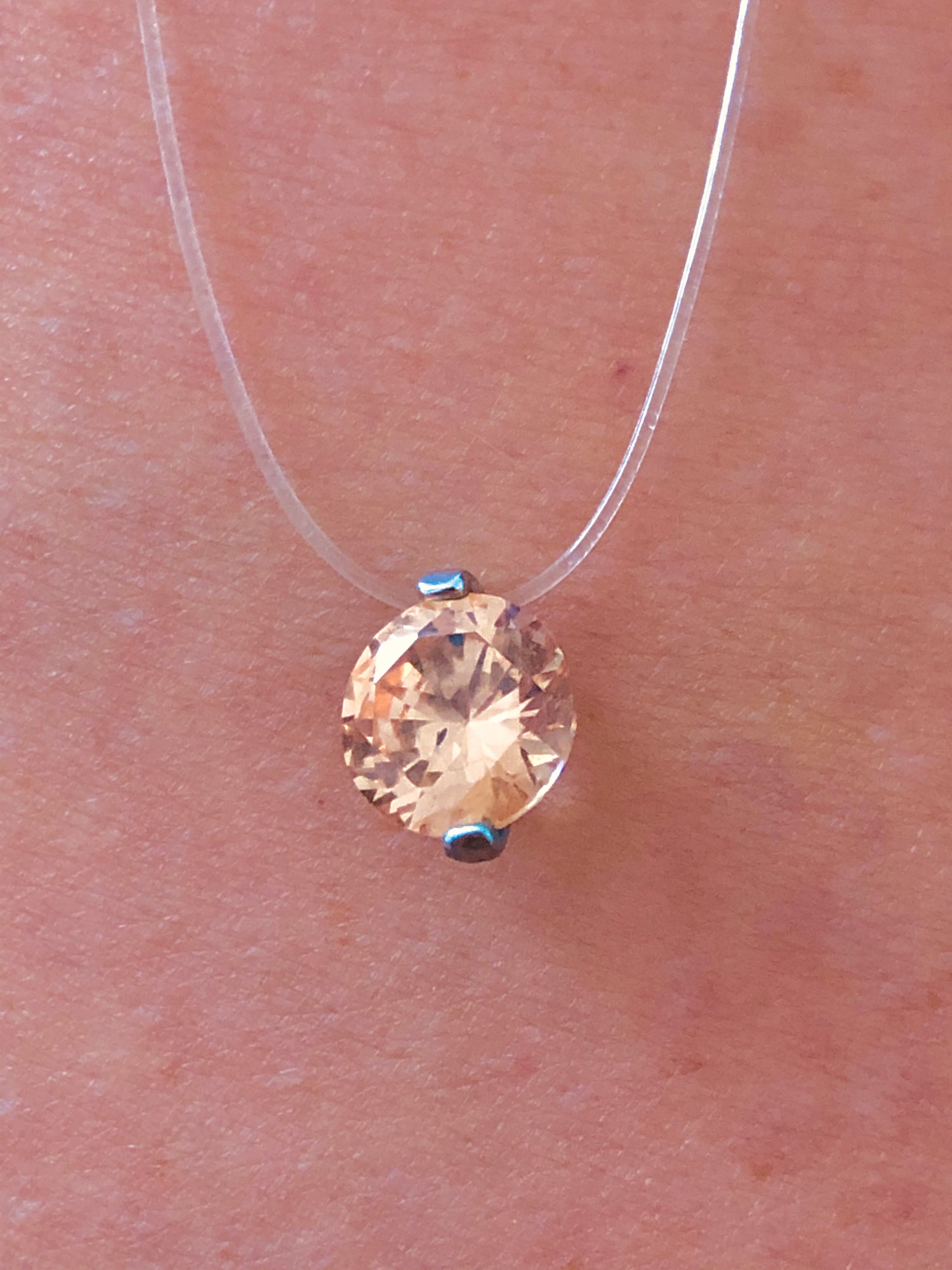 Pendentif zirconium couleur champagne