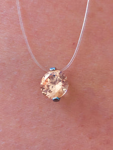 Pendentif zirconium couleur champagne