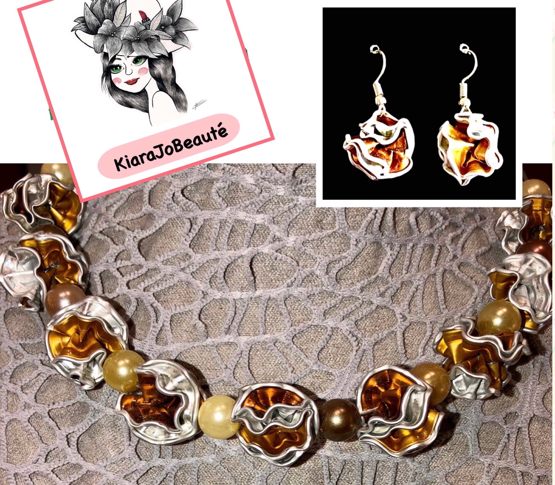 Boucles d’oreilles boule fleur pendantes