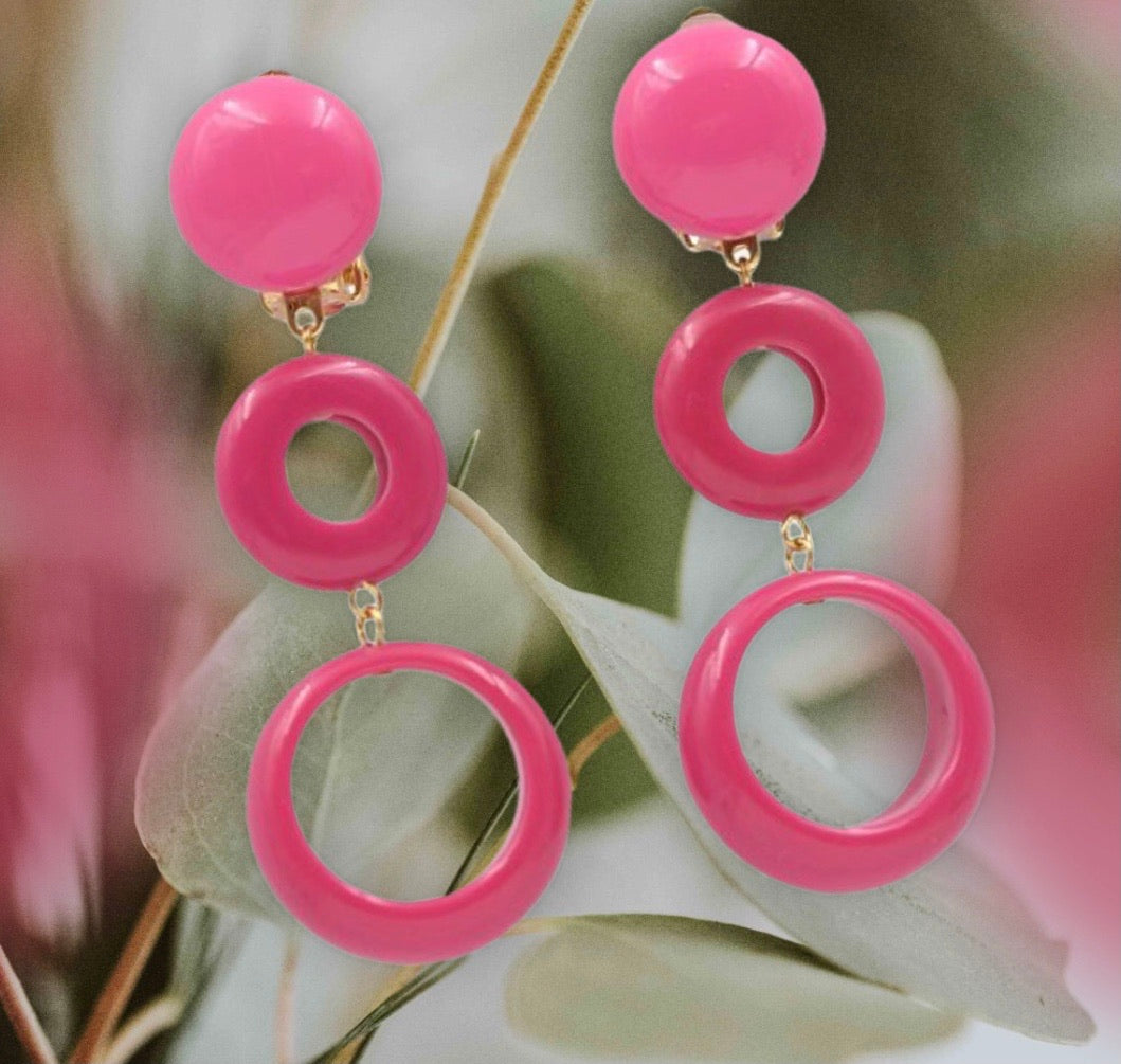 Boucles d’oreilles « Louana », roses