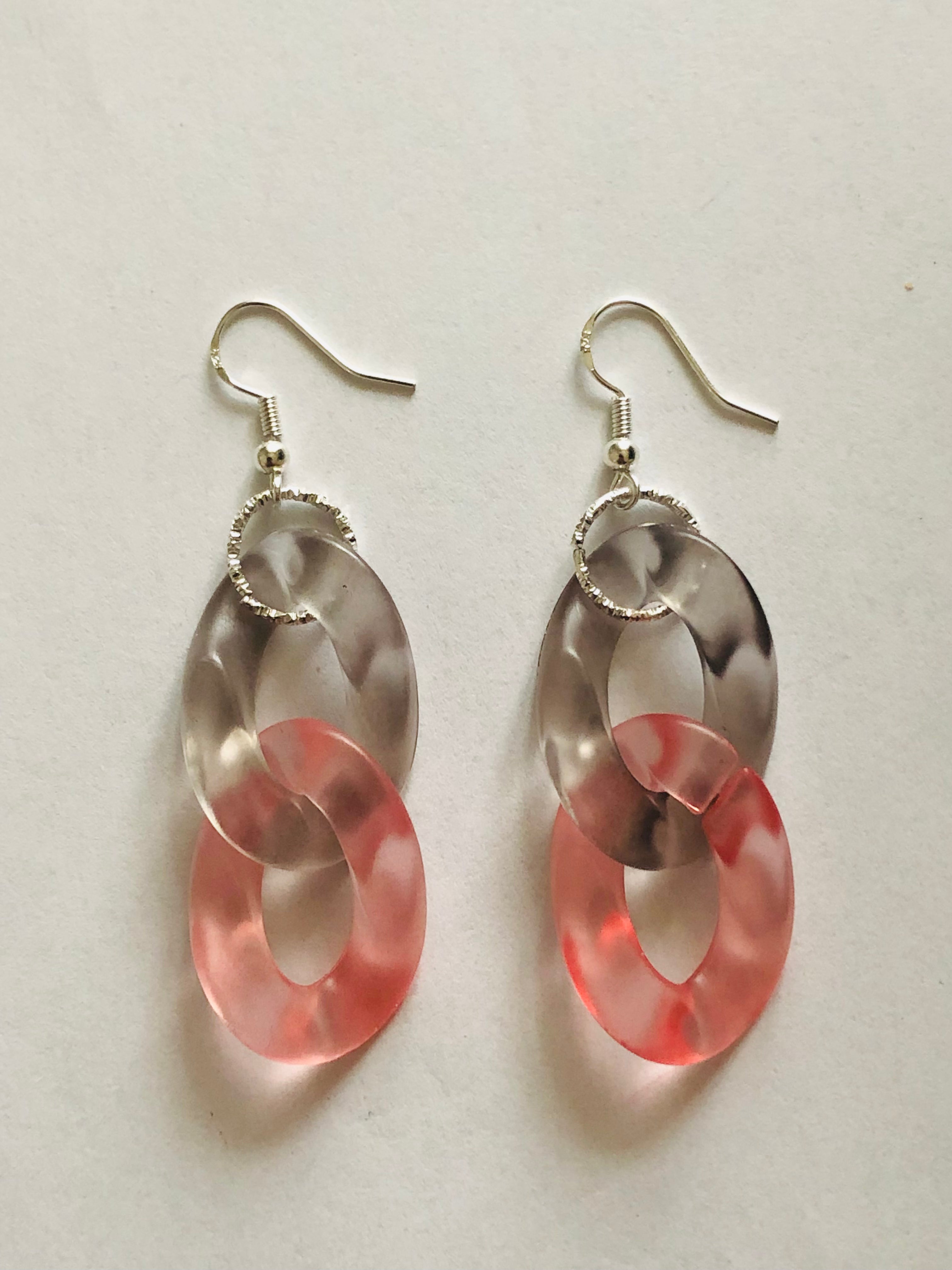 Boucles d’oreilles translucides 2 maillons « Maeva »