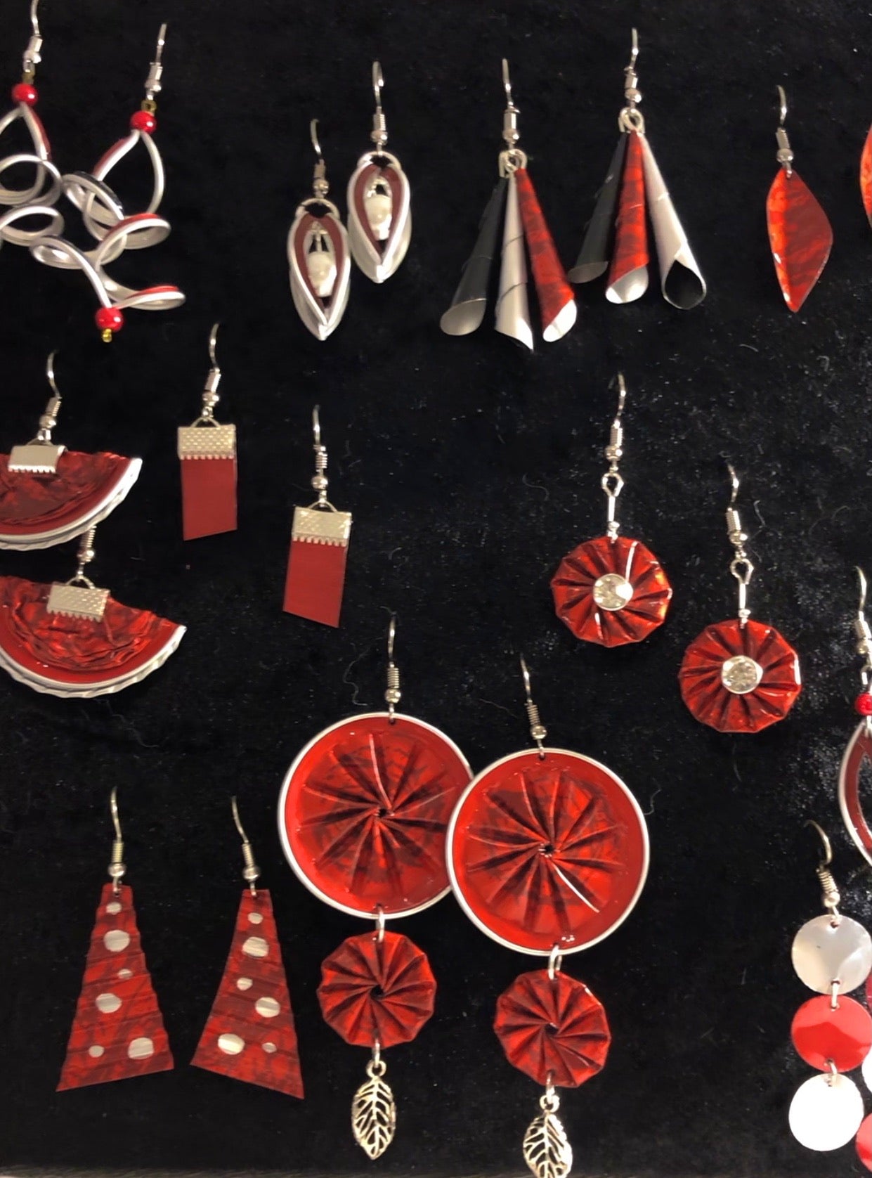 Boucles d’oreilles « fleur noire et brillant »
