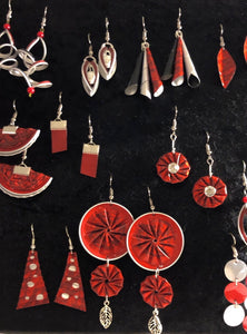 Boucles d’oreilles « fleur noire et brillant »