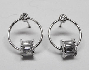 Boucles d'oreilles "tournantes" plaqué or blanc ou jaune