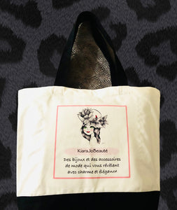 Sac cabas en coton Logo Kiarajobeauté