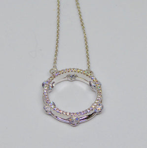 Pendentif plaqué or blanc et zirconiums