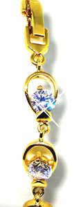 Bracelet plaqué or jaune et brillants zirconiums blancs