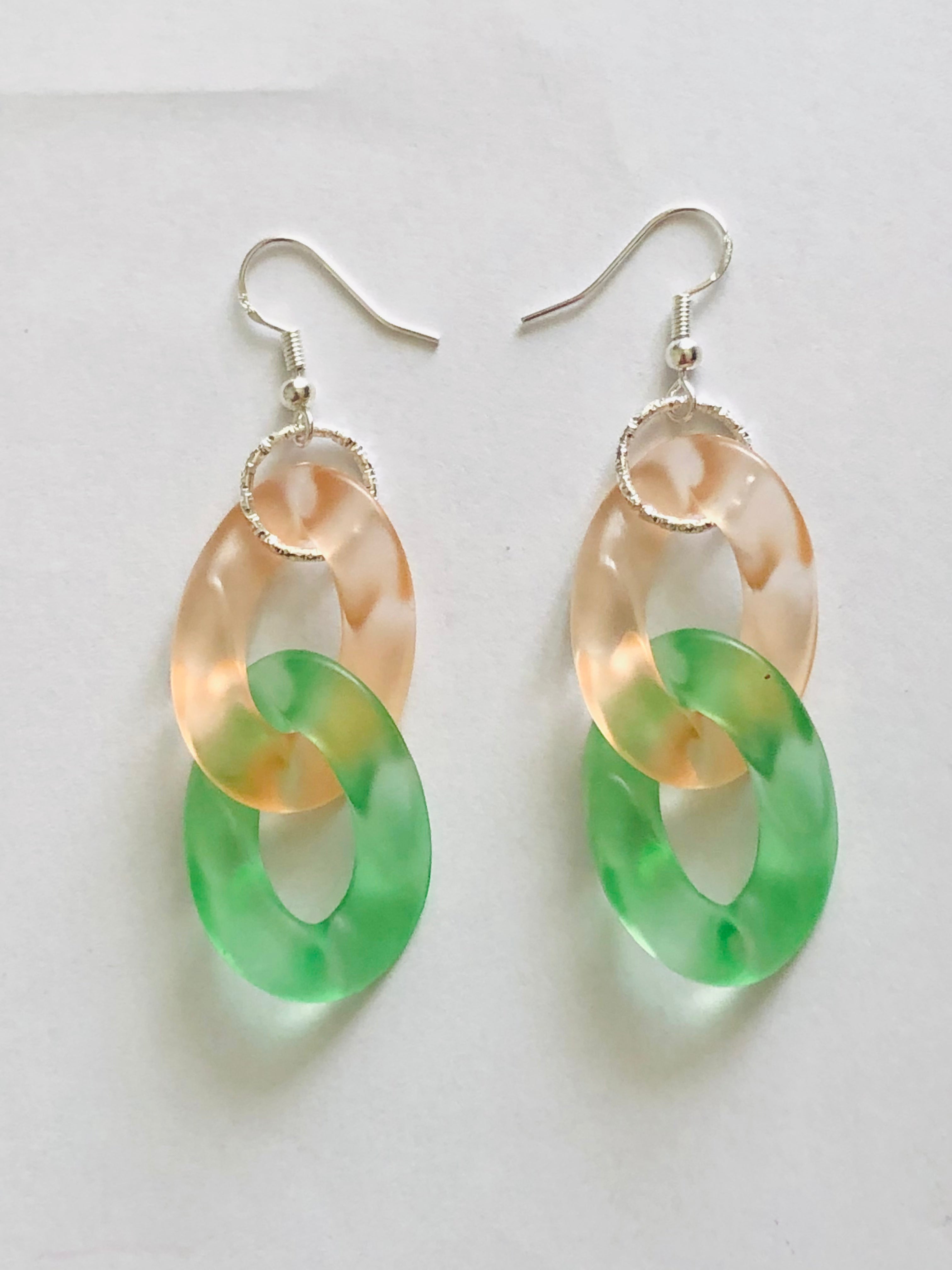 Boucles d’oreilles translucides 2 maillons « Maeva »