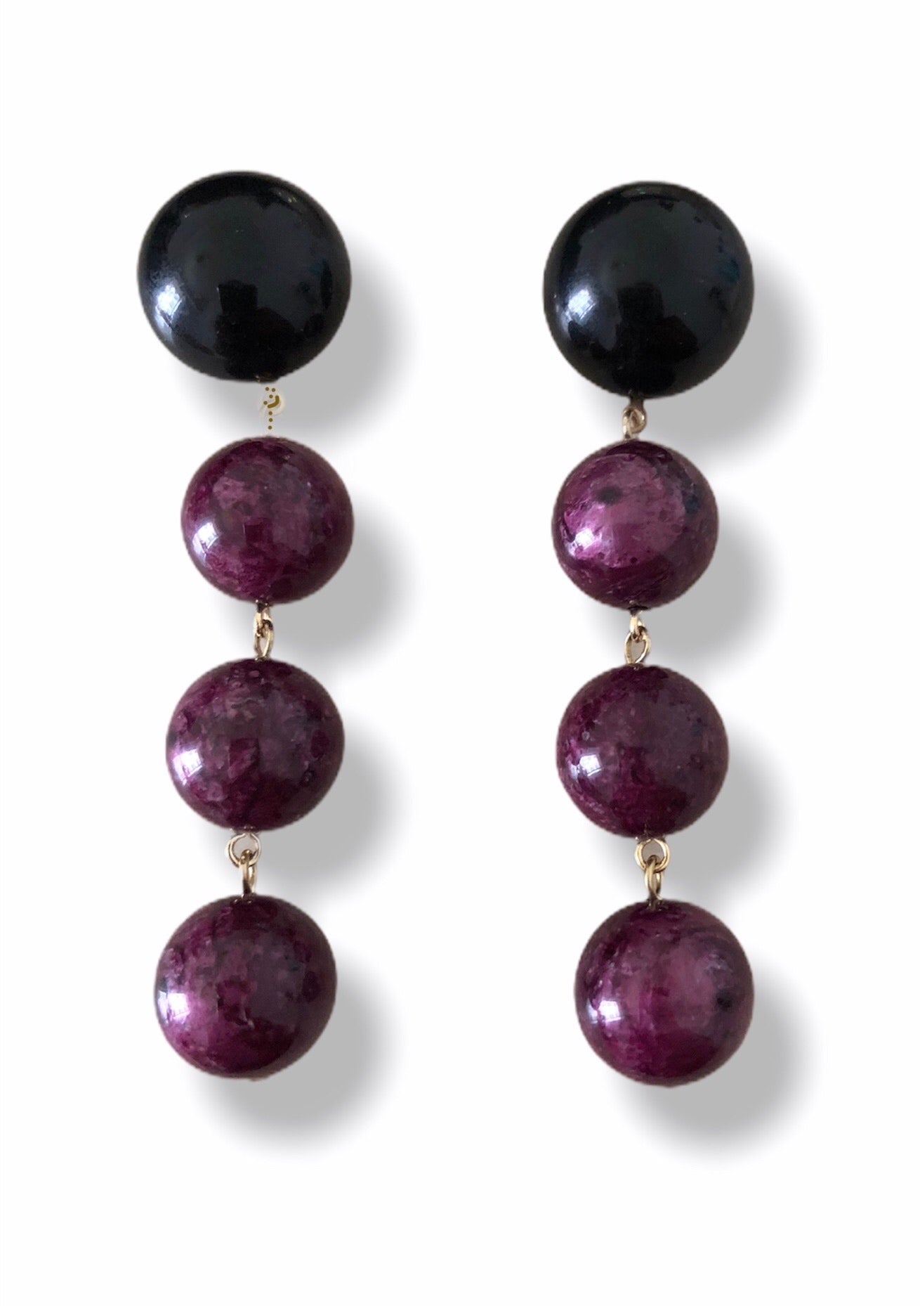 Boucles d’oreilles pendantes 3 boules