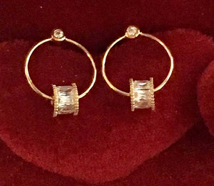 Boucles d'oreilles "tournantes" plaqué or blanc ou jaune