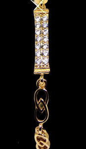 Bracelet réglable en plaqué or et zirconiums