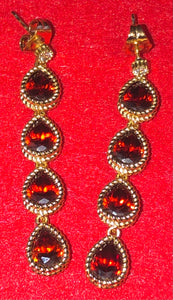 Boucles d’oreilles pendantes 4 brillants