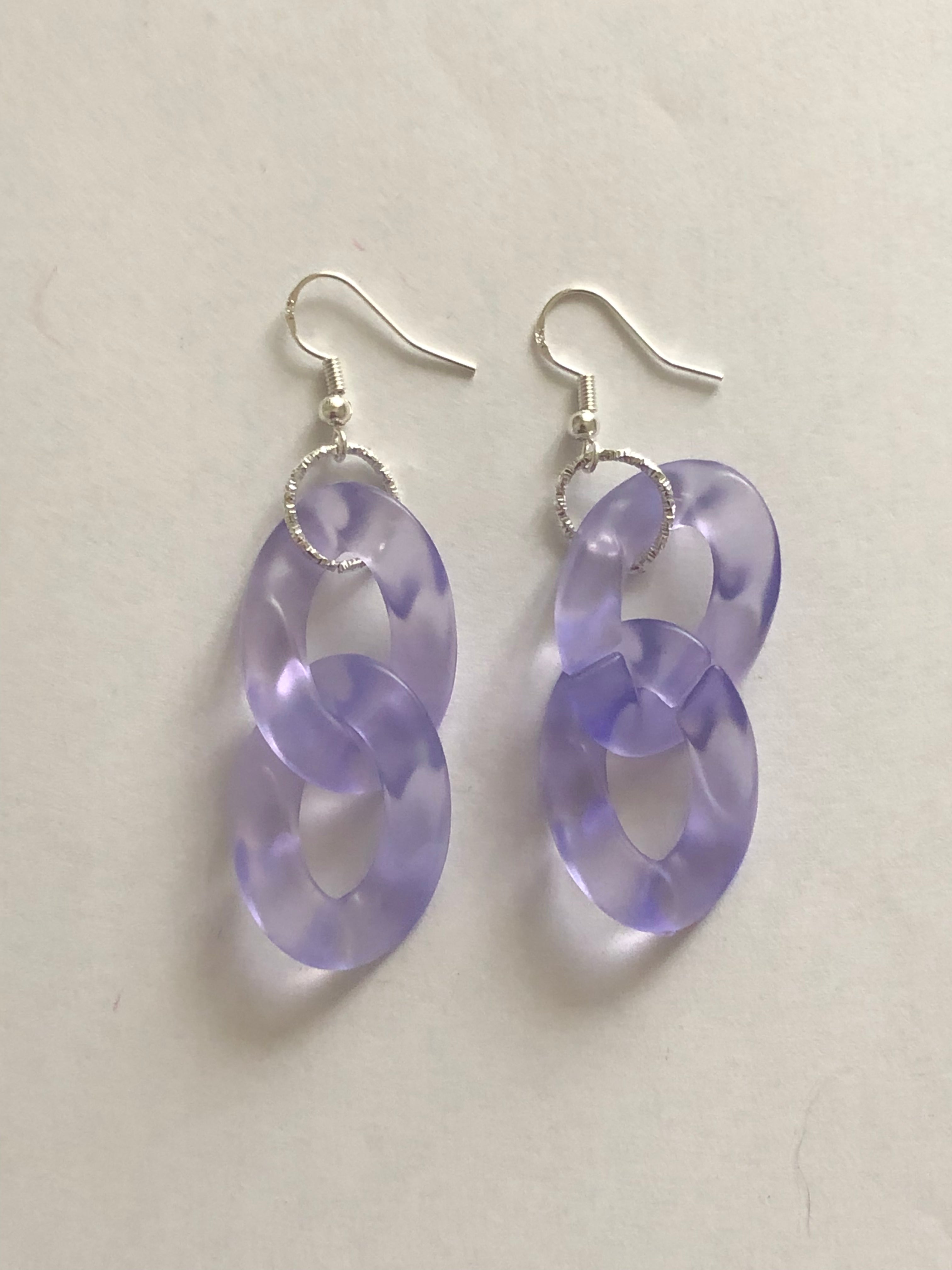 Boucles d’oreilles translucides 2 maillons « Maeva »