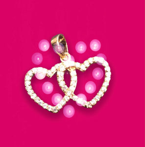 Pendentif plaqué or jaune « 2 coeurs enlacés »