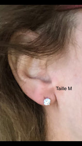 Boucles d’oreilles « puces » plaqué or, 1 brillant