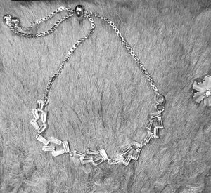 Bracelet plaqué or blanc et zirconiums