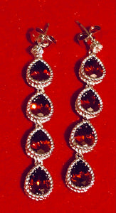 Boucles d’oreilles pendantes 4 brillants