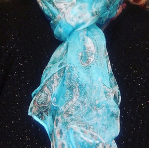Foulard/écharpe en mousseline de soie